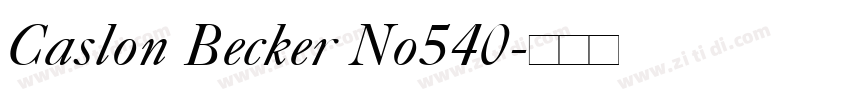 Caslon Becker No540字体转换